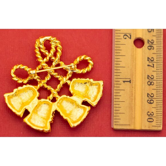 Vintage Gold Tone Knot Royal Tassels Elegant Brooch - F40 - Picture 2 of 2